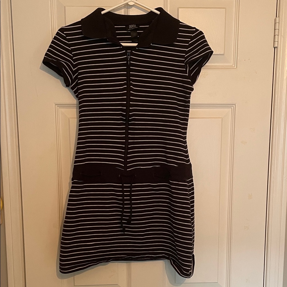 Black and White Striped Mini Dress